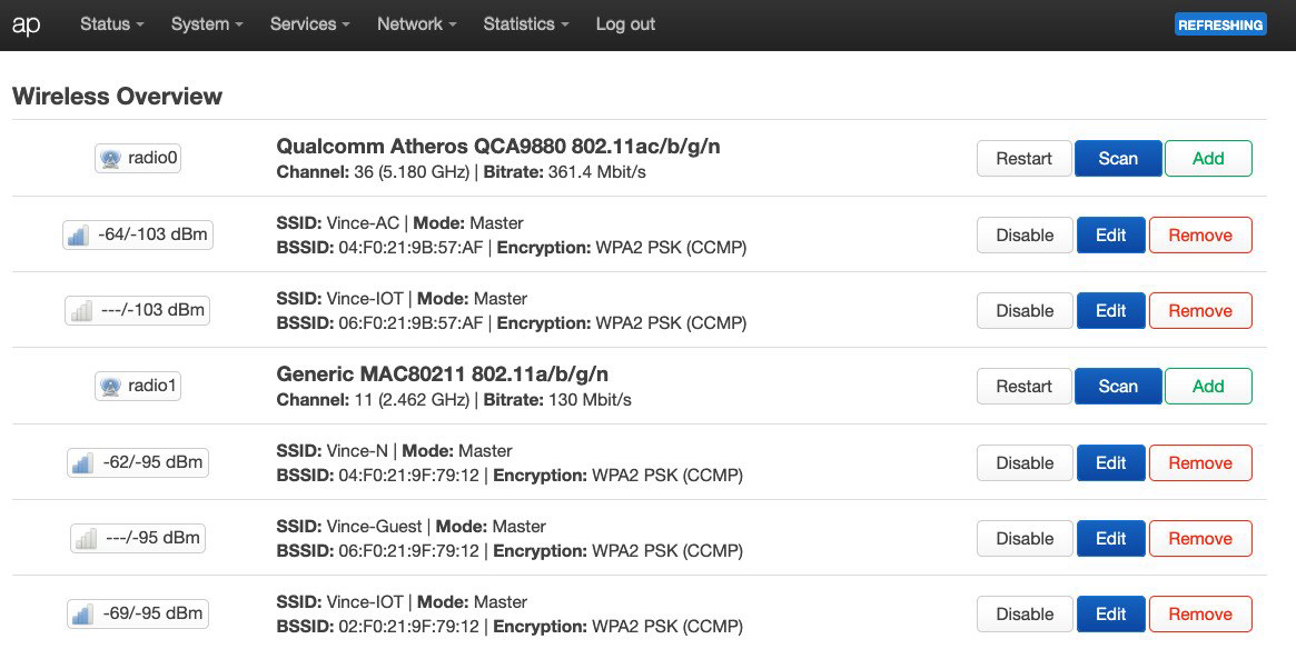 Wireless AP OpenWrt (SSIDs par VLAN)